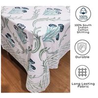 Nappe en coton indienne artisanale de qualité supérieure, imprimée au bloc, personnalisable, motif floral, vert et blanc, écologique, élégante, pour usage domestique