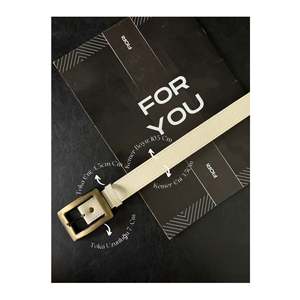 Ceinture carrée antique dorée pour femme, ceinture de pantalon, ceinture de veste, ceinture de robe, ceinture de chemise - Beige antique - Product Image 1