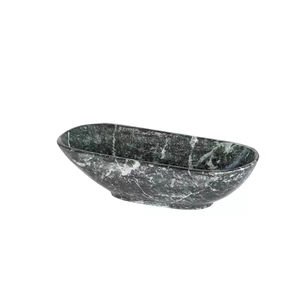 Bol à fruits en marbre vert sculpté à la main de luxe piédestal en pierre naturelle pièce maîtresse décorative pour la maison moderne mariage écologique - Product Image 6