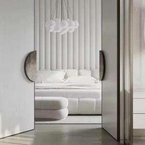 Cadre <span class=keywords><strong>de</strong></span> <span class=keywords><strong>lit</strong></span> en velours Teddy crème français <span class=keywords><strong>de</strong></span> luxe, taille King Queen, <span class=keywords><strong>lit</strong></span> plateforme moderne, fabrication directe OEM ODM - Product Image 2