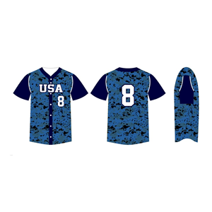 Camisetas de béisbol con botones completos de diseño personalizado OEM 100% tela de malla de poliéster transpirable sublimada impresa opciones de talla grande - Product Image 4