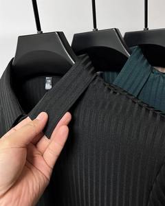 2024 Summer <b>POLO</b> <b>Shirt</b> <b>Shirt</b> Neck <b>Striped</b> Men's Sports <b>Polo</b> <b>Shirt</b> Top Mesh Breathable Short Sleeve T-<b>Shirt</b> Solid Color - Product Image 3