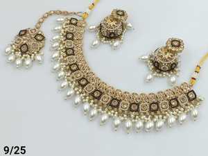 Indian Traditional Gold Plated Jhumka Earring & Magtika <b>Necklace</b> Set for Women <b>Drop</b> & Motipearl Design for Parties Women & Girls - Product Image 2