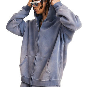 Sweat à capuche unisexe surdimensionné en coton respirant écologique, lavage acide, effet usé, 500 g/m², personnalisable en gros - Product Image 2