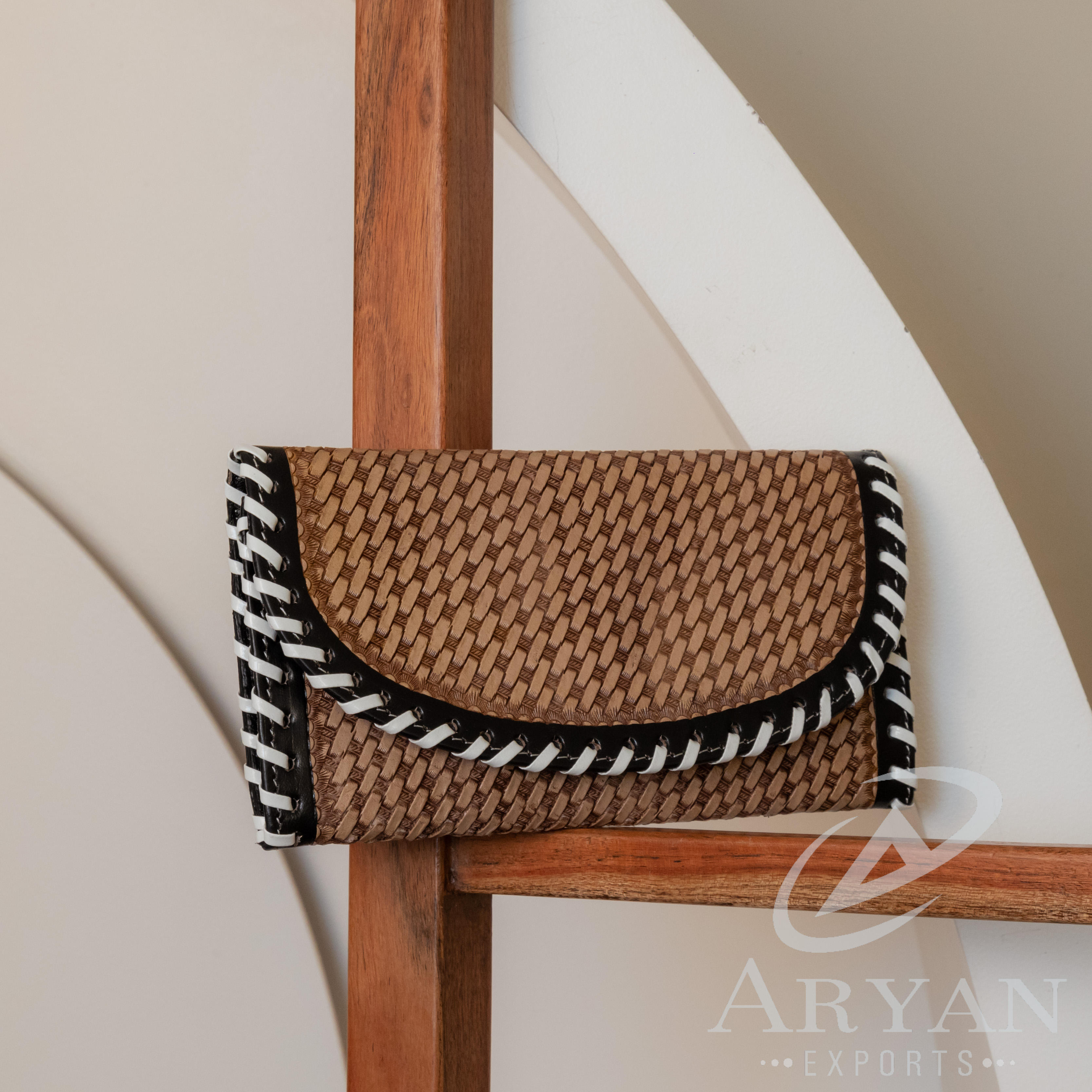 Brown With White Stich