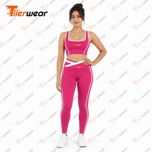 Yoga Activewear Set High Waist <b>Leggings</b> <b>Crop</b> Sports Bra Fitness Workout Clothing Gym Training Outfit Custom Private Label OEM - Product Image 2