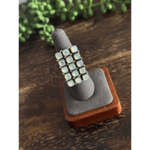 Anillo Ajustable con Diseño Geométrico del Suroeste, Hecho de Madreperla y Plata de Ley, Ideal para Regalo - Product Image 3
