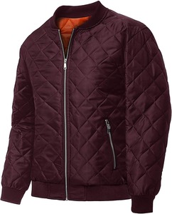 Unisex Autumn Winter Wool <b>Bomber</b> <b>Jacket</b> Diamond Pattern Fleece Lined <b>Baseball</b> Style XL Size for Men - Product Image 1