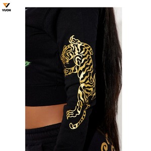 เสื้อฮู้ดพิมพ์ลาย DTG มีซิปมีฮู้ดสำหรับผู้หญิงเสื้อออกกำลังกายผ้าฟลีซแบบรูดซิปสำหรับผู้หญิงกำหนดเอง - Product Image 6