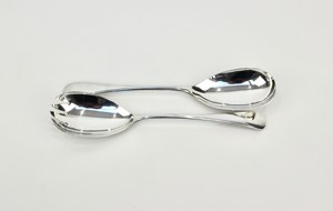 Glossy Silver Stainless Steel Silverware <b>Salad</b> <b>Server</b> Perfect For Events Restaurants Hotel And Resort From India - Product Image 6