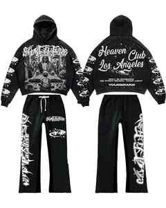 Conjunto de Sudadera con Capucha y Pantalones Deportivos con Cremallera para Hombre, con Logotipo Personalizado, para Invierno |   Proveedor de Servicio OEM de Tela de 300 Gramos, Marca Privada - Product Image 4