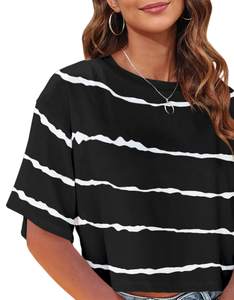 À la mode surdimensionné haut court femmes mode Streetwear ample Baggy à manches courtes décontracté haut d'été - Product Image 2