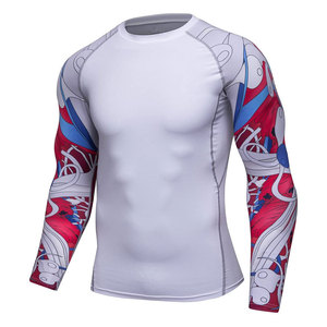 เสื้อแรชการ์ดแขนยาวผู้ชายรุ่นขายดีประจำปี 2026 โลโก้แบบกำหนดเองได้ ผลิตจากผ้าสแปนเด็กซ์/โพลีเอสเตอร์ แห้งเร็ว ระบายอากาศดี มีจำนวนสั่งขั้นต่ำน้อย คุณภาพสูง - Product Image 1