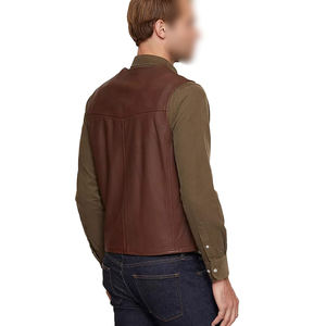 Chaleco de moto de cuero genuino para hombre 2022, la mejor calidad, transpirable, ajustado, diseño, cremallera oblicua, superventas, ropa exterior de invierno - Product Image 2