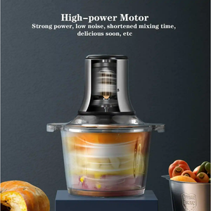 Mini robot culinaire électrique en acier inoxydable, hachoir à 2 vitesses, alimenté par batterie, pour hacher et moudre - Product Image 3