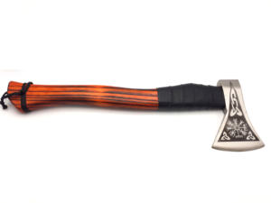 Hache à dos plat en acier à haute teneur en carbone avec manche en bois, qualité industrielle/bricolage, tête personnalisable, dimensions globales pour le camping en extérieur - Product Image 3