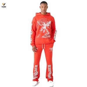 Conjunto de Sudadera con Capucha y Pantalones de Chándal de Algodón 100% Pesado Personalizado para Hombre, Talla Grande, de 2 Piezas, para Invierno - Product Image 1