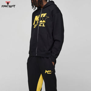 Survêtements imprimés surdimensionnés 100% coton personnalisés pour hommes ensemble de pantalons de survêtement évasés respirants de grande taille à capuche costumes de survêtement d'hiver - Product Image 5