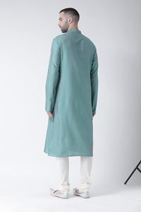 Nouveau Salwar Kameez en Soie Georgette Brodé pour Hommes, Idéal pour les Mariages et les Soirées, Design Ethnique Moderne, Matériaux Soie et Rayonne - Product Image 2