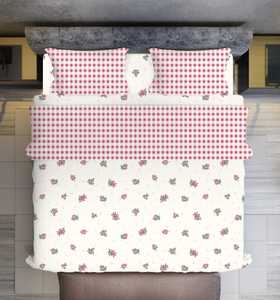 Ensemble de literie durable en tissu microfibre fleur coordonnée comprend 1 drap plat et 2 taies d'oreiller confortables - Product Image 2