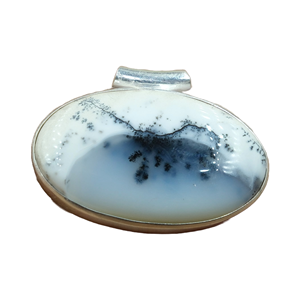 Grand pendentif en opale dendritique, pendentif en argent sterling 925, pendentif statement, collier, bijoux en opale dendritique, cadeau pour femme - Product Image 1