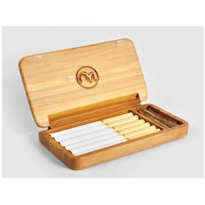 ESTUCHE DE CIGARRILLOS DE MADERA LUJO CUSTOM VINTAGE Caja de madera negra Nogal Bolsillo Delgado Contenedor de almacenamiento de alta calidad para regalo - Product Image 5