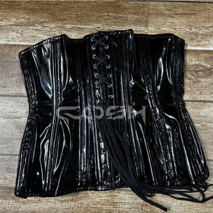 COSH CORSET Corset sous-poitrine en PVC verni brillant avec baleines en acier, pour tenue de soirée, Fabricant OEM de corsets - Product Image 4