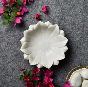 Saladier décoratif de conception moderne de dessus de table de marbre poli blanc pour le café à la maison de restaurants d'hôtel - Product Image 4