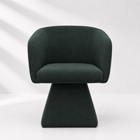 Fauteuils pivotants de salle à manger DM en velours de lin vert foncé, fauteuils d'appoint modernes, chaises de bureau latérales pour salle à manger