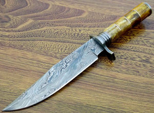 Custom Handmade DIY OEM Stainless Steel <b>Bone</b> <b>Handle</b> Serrated Edge Hunting Bowie <b>Knife</b> Leather Sheath Industrial Use 3-Year - Product Image 2