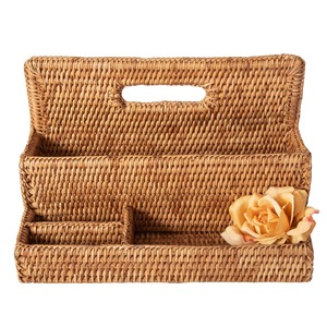 Rattan Standing Stationary Sorter Handmade Storage Basket Wholesale eco-friendly Made in Viet Nam - Product Image 1
