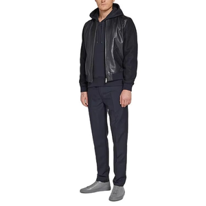 Chaqueta de invierno genuina de cuero de vaca de alta calidad para hombre chaqueta al por mayor con cremallera de logotipo personalizado - Product Image 2