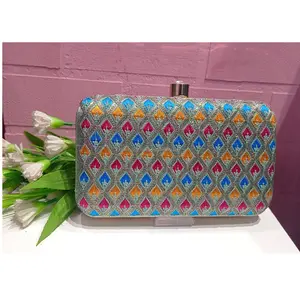 Ethnic bag (Clutch, Drawstring Purse) For Women With Intricate Thread & Sequin Embroidery Work