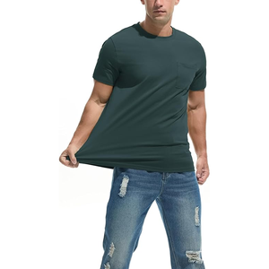 Camiseta de hombre ajustada personalizada hombro caído calidad de lujo al por mayor tela de Punto ligero de secado rápido nuevo diseño cuello redondo - Product Image 3