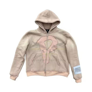 Diseña tus propias sudaderas con capucha bordadas angustia de invierno de alta calidad Venta caliente bordado de angustia bajo Moq - Product Image 5