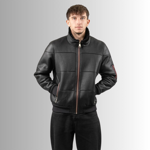 Veste pour homme en cuir véritable de qualité supérieure avec logo personnalisé vestes d'hiver en cuir véritable avec doublure en fourrure pour hommes - Product Image 5