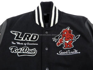 Vestes de baseball vintage à col montant avec logo brodé en chenille personnalisé pour hommes - Product Image 6