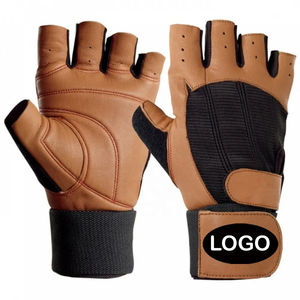Guantes de Cuero Originales de Media Palma de la Mejor Calidad, para Entrenamiento, Gimnasio, Deportes al Aire Libre, Ciclismo, Motocicleta, Diseño Suave, para Hombre y Mujer, Pakistán - Product Image 1