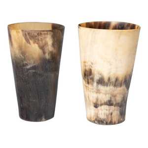 Taza de cuerno hecha a mano de lujo con borde de latón - Product Image 1