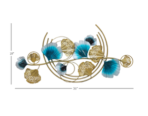 Ak-Hoja pequeña de media luna de latón, acabado de oro, arte de pared de Metal Floral - Product Image 4