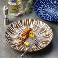 Vaisselle en céramique YAYU à texture unique, grès brun cuit au four, porcelaine fine, ensemble d'assiettes pour restaurant, traiteur, événements, bar
