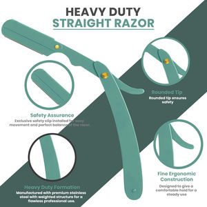 Mint Professional Barber Straight Edge Razor Safety con 100 cuchillas de acero inoxidable 100 por ciento - Product Image 3