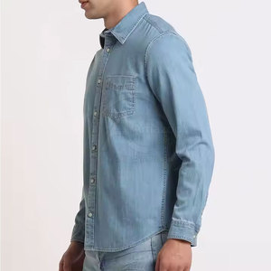 ออกแบบเสื้อเชิ้ตยีนส์ทำงานผู้ชายแบบสั่งทำพิเศษ แขนยาว แห้งเร็ว - Product Image 2