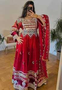 Robes afghanes kuchi modernes grande taille 2025, robes formelles pour femmes, haute qualité, décoration en dentelle écologique, coupe trapèze, longueur genou - Product Image 2