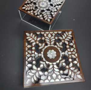 Boîte décorative artisanale en acrylique laqué de qualité supérieure avec couvercle en nacre pour la décoration intérieure de style arabe, cadeaux de mariage - Product Image 3