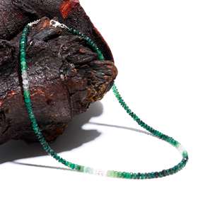 Vente chaude belle émeraude naturelle collier ombragé guérison cristal pierre de naissance bijoux 925 en argent Sterling cadeau fait main pour elle - Product Image 4