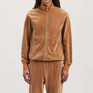 Wholesale Custom Logo Unisex Embroidery <b>Velour</b> Sweatsuit Sets 2 Piece Jogger Set Track Suit Velvet <b>Tracksuit</b> for Men - Product Image 3