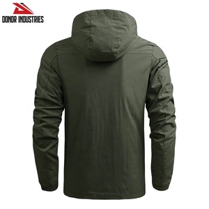Men's Casual Canvas Windbreaker with <b>Stand</b> Collar Wholesale Varsity Jacket for Spring Season Waterproof Bomber Regular Sleeve - Product Image 6