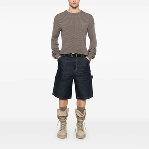 Shorts en jean vintage pour homme, taille mi-haute, ample, style streetwear et de travail, mode, 100% coton, uni - Product Image 4