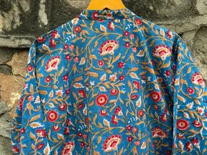 Maxi vestido de algodón orgánico hecho a mano estampado de hojas marrones sueltas fiesta India natural ropa de resort étnico Vestido largo de playa de verano - Product Image 3